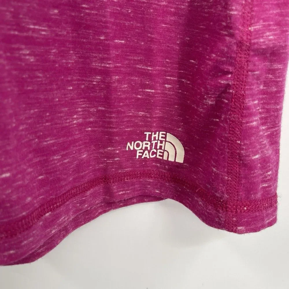 The‎ North Face XL T-Shirt Womens Magenta Pink Space Dye V-Neck Short Sleeve Top - Picture 3 of 5